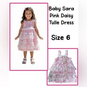 Baby Sara Pink Daisy Tulle Dress